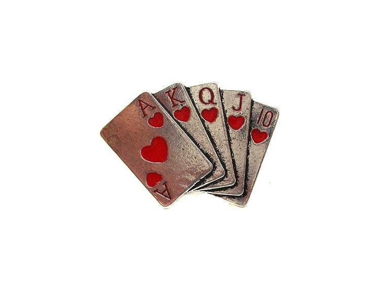 Heart Royal Flush Cuff Ring