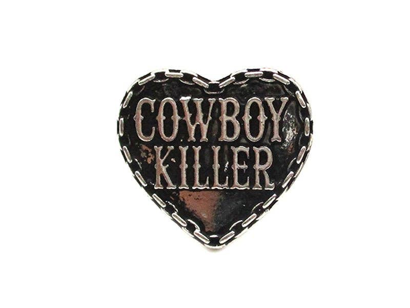Western Heart Cowboy Killer Engraved Cuff Ring