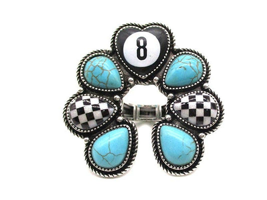 Western 8 Ball Naja Stretch Ring